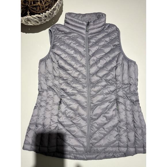 32 Degrees Heat Women's Gray Quilted Padded Sleeveless Down Vest‎ Jacket Medium - Picture 1 of 7